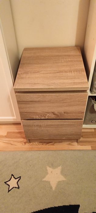 Stolik nocny LIMFJORDEN 2 szuflady kolor jasny naturalny dąb