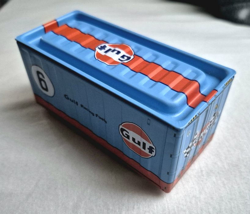 Kontener gulf promocja na święta 19 zl pudełko blaszane pojemnij ozdob