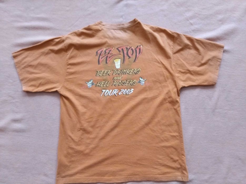 Pomarańczowa koszulka vintage zespołu ZZ Top z trasy 2003r rozm.XL