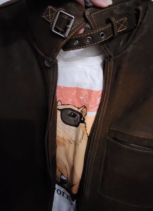 Kurtka  skórzana ocieplana męska