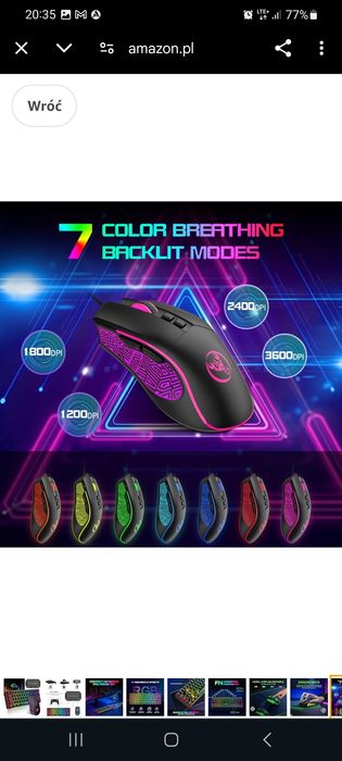 Zestaw klawiatury i myszy do gier z adapterem