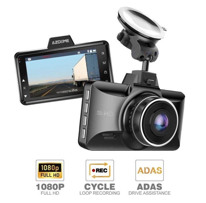 Câmara de gravação automóvel Dashcam Dual FullHD azdome M01 pro NOVO