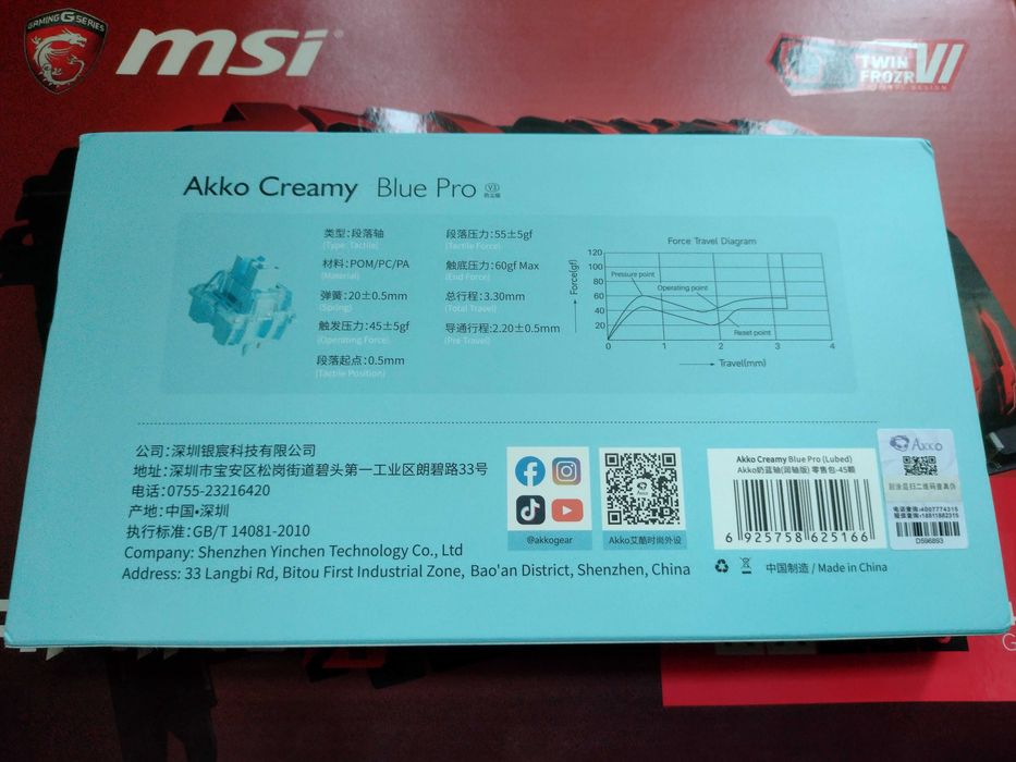 Switche Akko Cream Blue V3 Pro 45szt przełączniki do klawiatury custom