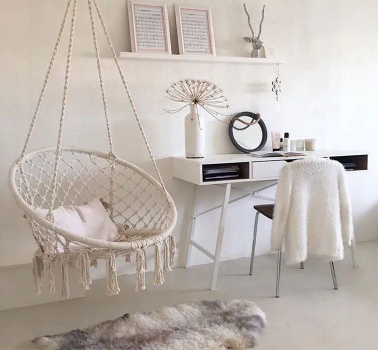 Huśtawka Wisząca Bocianie Gniazdo Fotel Wiszący Krzesło Kokon na Ogród