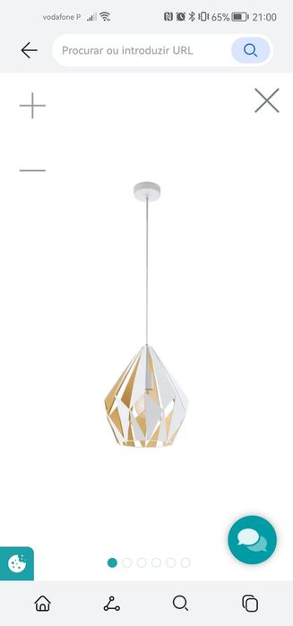 Candeeiro de teto Carlton branco ouro