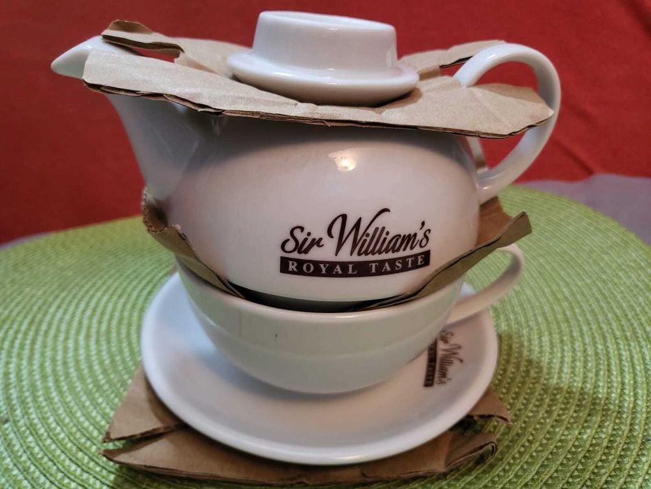 Sir William's Duo - zestaw do herbaty, czajnik i filiżanka, NOWY!