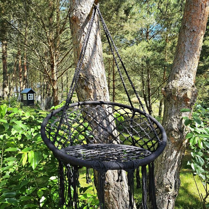 Fotel wiszący huśtawka ogrodowa kokon bujak relaks balkon styl boho