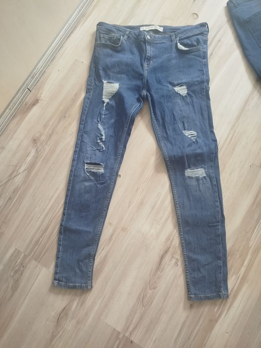 Spodnie Jeansy 2 pary+1 materiałowe (dziś 20zł)