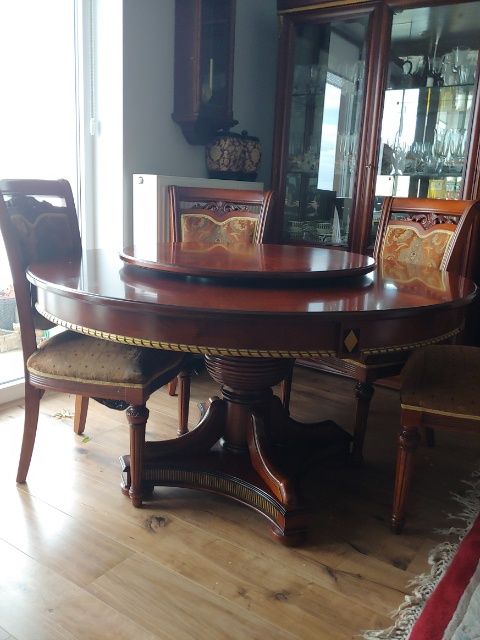 Zestaw dębowy 6 krzeseł +stół