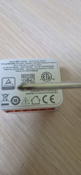 Sonoff Mini R4/ MiniR4M вай-фай реле в подрозетник