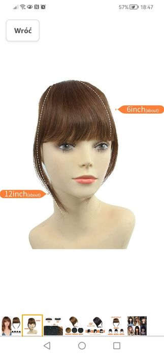 Grzywka brązowa  z naturalnych włosów sofeiyan