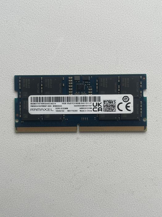 ramaxel ddr5 sodimm 16gb 5600mhz (pc5-5600b, 1rx8)