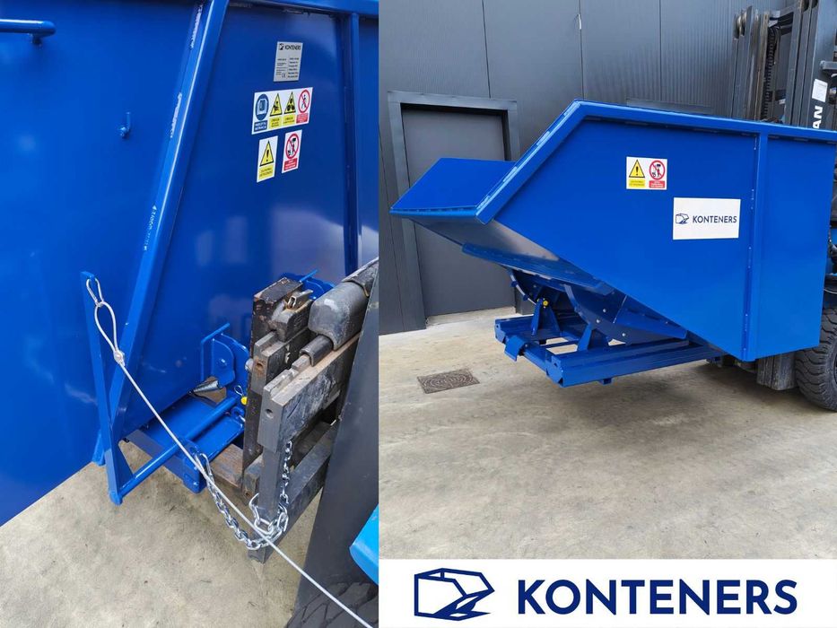 Kontener samowyładowczy Koleba 2m3 2000L piasek/beton/gruz/drewno/ koliba/ koleba/ mulda na widły do wózka widłowego