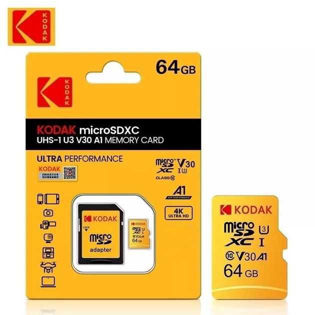 Kodak 64Gb microSDXC UHS-I U3 карта памяти микро сд USB Flash