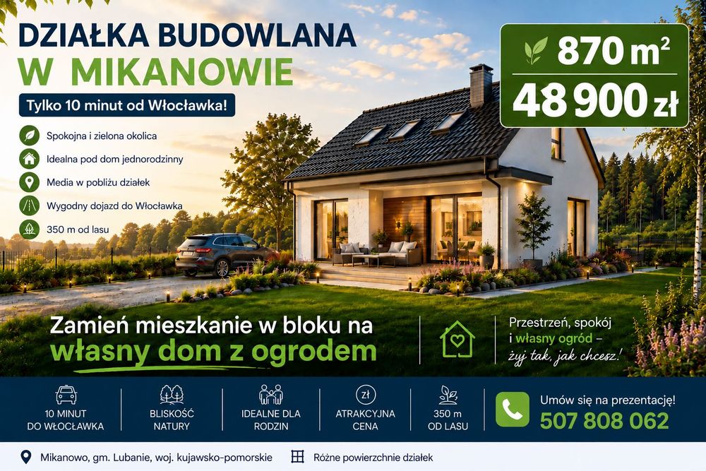 Ostatnie wolne działki - Bezterminowe Warunki Zabudowy!
