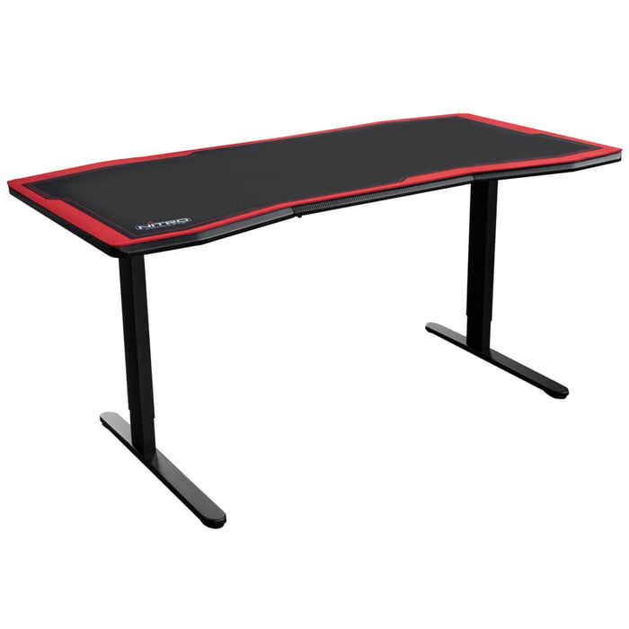 Mesa de Gaming   Nitro Concepts D16M Vermelho Carbono com tapete total da mesa
