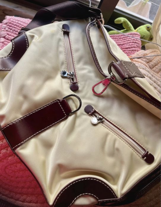 Mala LANCEL branco crú crossbody tamanho médio