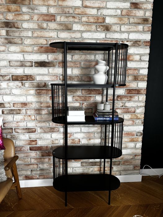 Regał czarny, zaokraglone boki