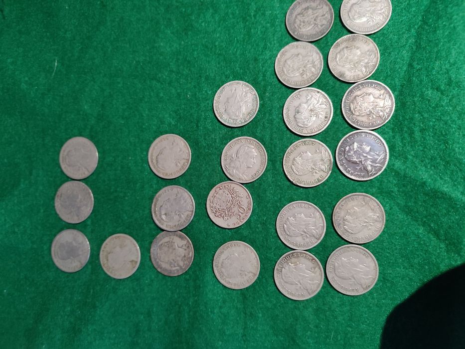 30 moedas de 50 centavos desde 1929 ate 1968