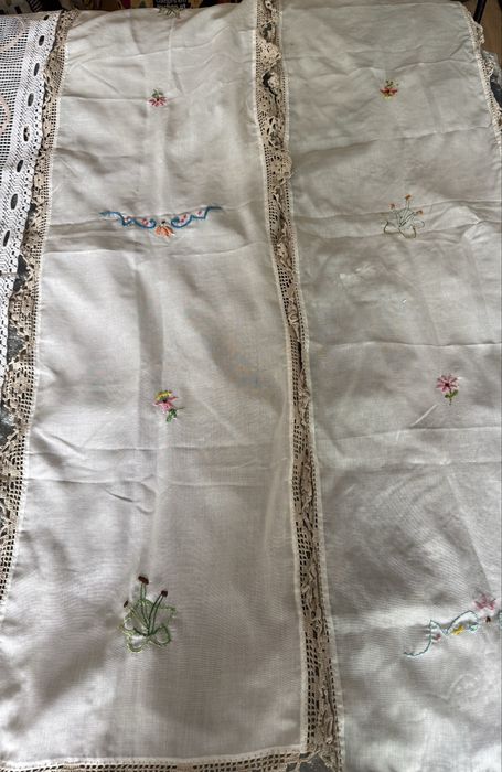 Conjunto crochés e linho ( 10 pecas)