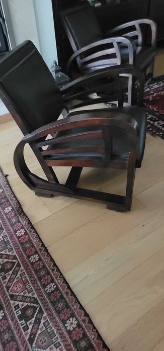 2 Cadeirões em pele- Armchair Charleston MAISONS DU MONDE