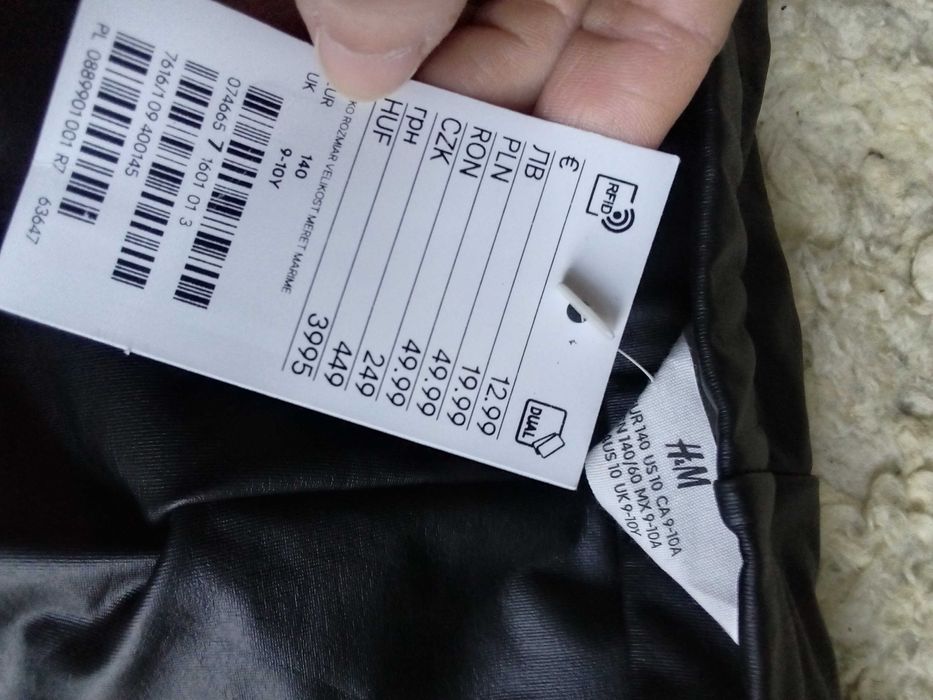 NOWE legginsy dziewczęce h&m spódniczka czarne 9-10 lat 140 cm