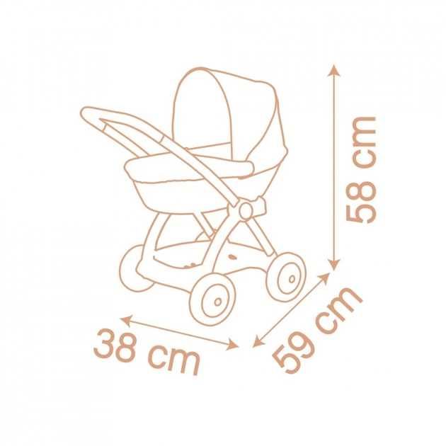 Дитяча коляска для ляльки Baby Nurse Smoby колясочка іграшкова іграшковий візочок дитячий Детская коляска для куклы игрушечная люлька з корзиною