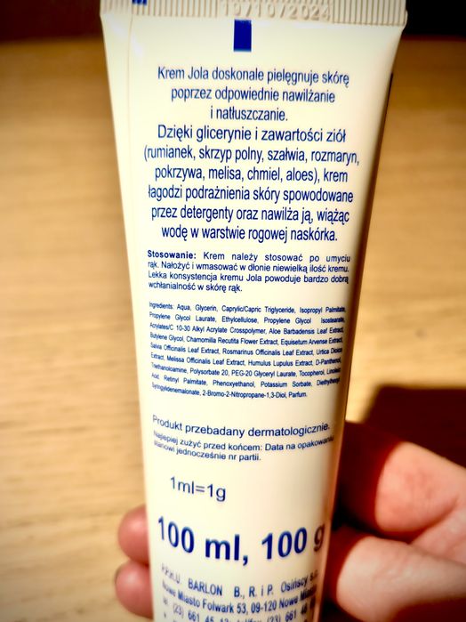 Krem do rąk glicerynowo-cytrynowy z dodatkiem 8. ziół,Barlon 100 ml
