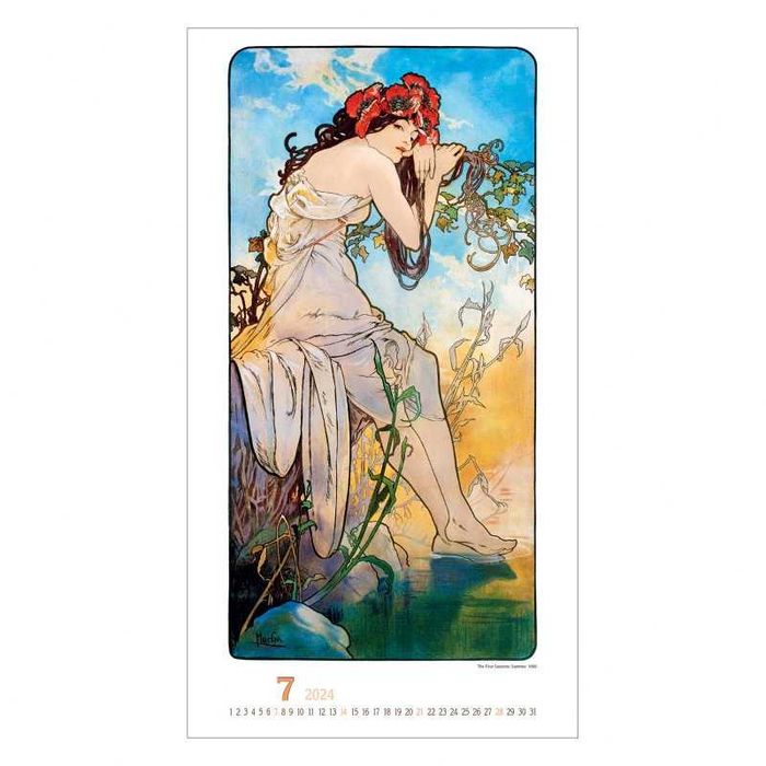 ALFONS MUCHA 13-plansz reprodukcje malarstwa w kalendarzu