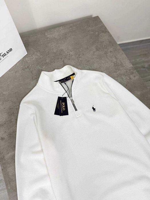 Чоловіча кофта Polo Ralph Lauren / Поло Ральф Лорен, біла, бавовна, блискавка 1/3, S–XL