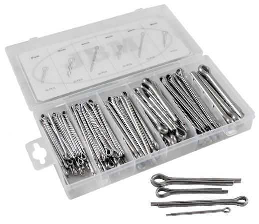 Conjunto de 144 chavetas zincadas “troços” grandes