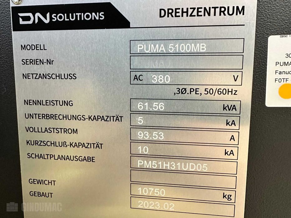 Centrum tokarskie DN SOLUTIONS PUMA 5100 MB (2023)