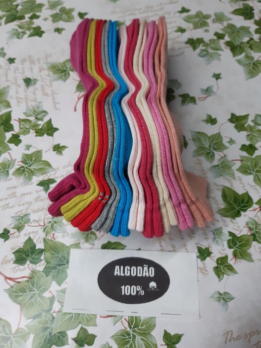 10 pares de meias curtas em algodão 100%