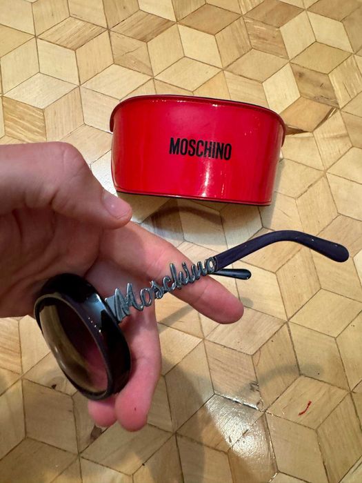 okulary Vintage Moschino Women Purple Spellout Logo