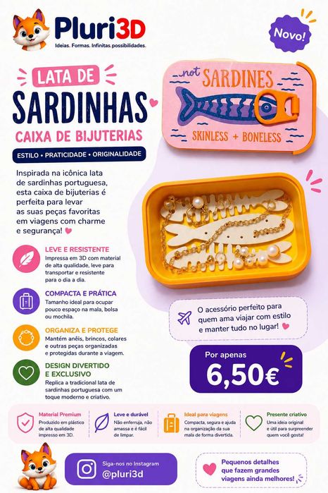 Caixa de joias lata de sardinha