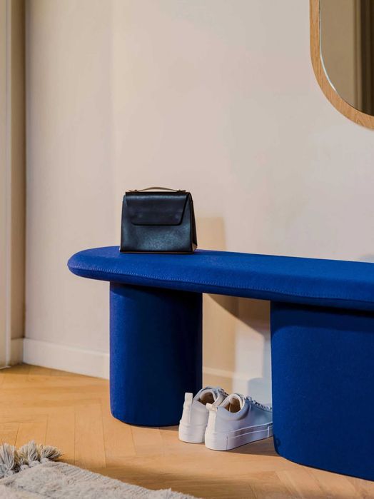 Ławka do przedpokoju, ręcznie wykonana tapicerowana nowa