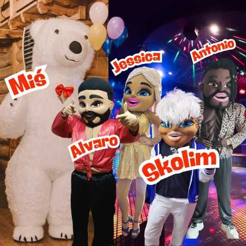 Biały Miś Tancerz Striptizer Alvaro lalka Jessica  – Żywa Maskotka