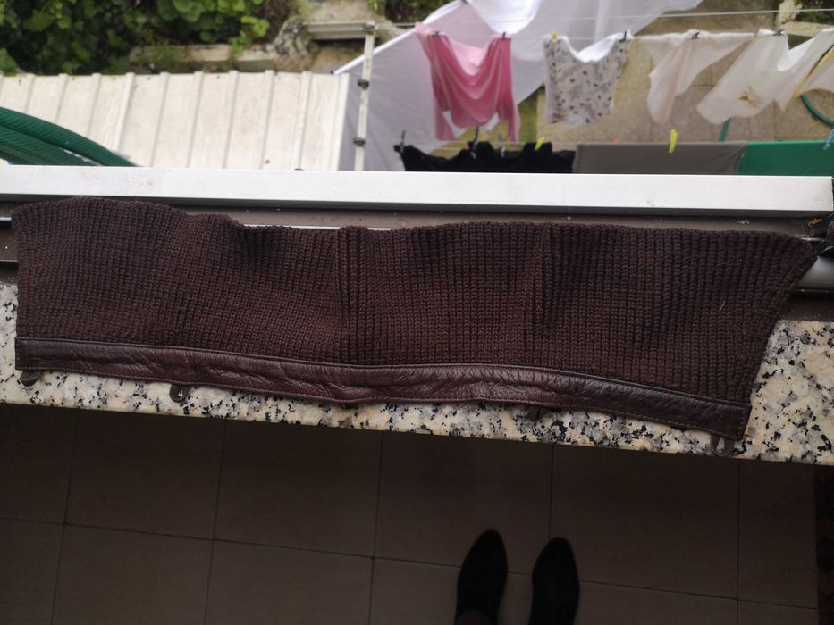 Casaco de homem castanho, em pele, Soporcol, 52