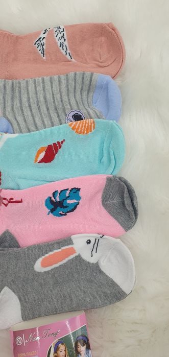 Skarpetki dla dziewczynki 37-39 bawełniane kolorowe