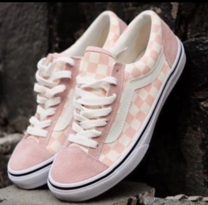Vans tenisówki pudrowy róż szachownica 33
