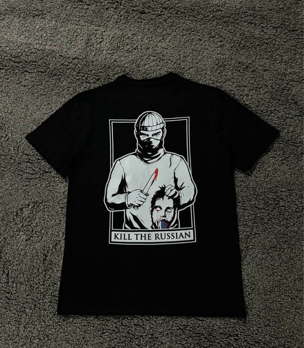 Футболка чорна Кілл Зе Раш / Футболка Kill The Russi / Футболка чорна