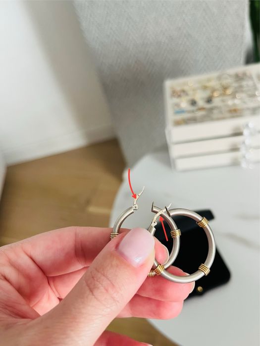 Нові золоті сережки 585 проби  біле матове золото