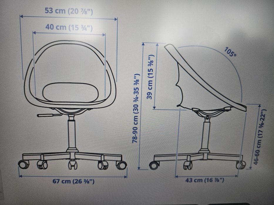 Krzesło/fotel obrotowy Ikea Loberget/Ibrot