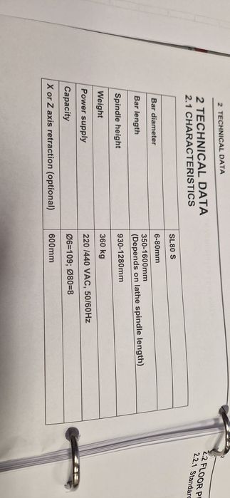 Podajnik prętów Cnc LNS SL 80S