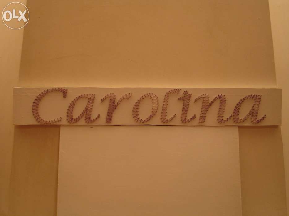 Quadros com nomes de pregos e linhas