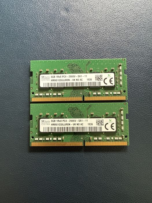 x2 SK Hynix 8GB DDR4 SO-DIMM 2666MHz (16GB RAM)