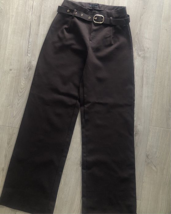 Nowe brązowe czekoladowe szerokie spodnie