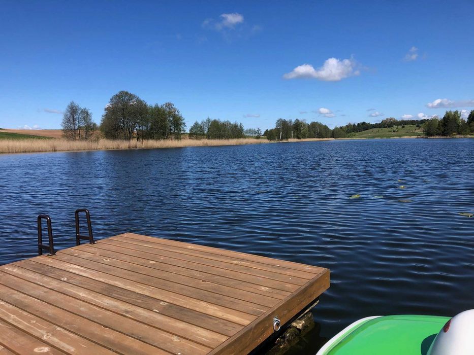 Siedlisko dom linia brzegowa  Mazury pomost sauna