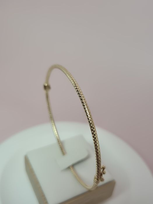 Nowa złota bransoletka bangle sztywna mesh p. 585