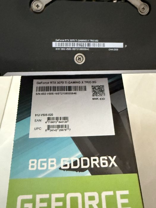 Відеокарта MSI geforce RTX 3070 Ti gaming X trio 8gb